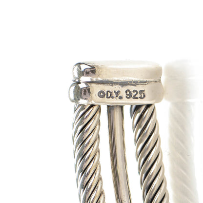 David Yurman Sterling Silver Pave Diamond 7mm X Crossover Cuff 3 of 4