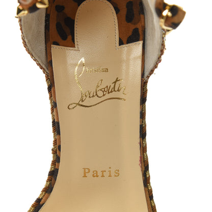 Christian Louboutin Veau Velours Rio Lepord Print Madmonica 120 Wedge Sandals 38 Carmel 7 of 7