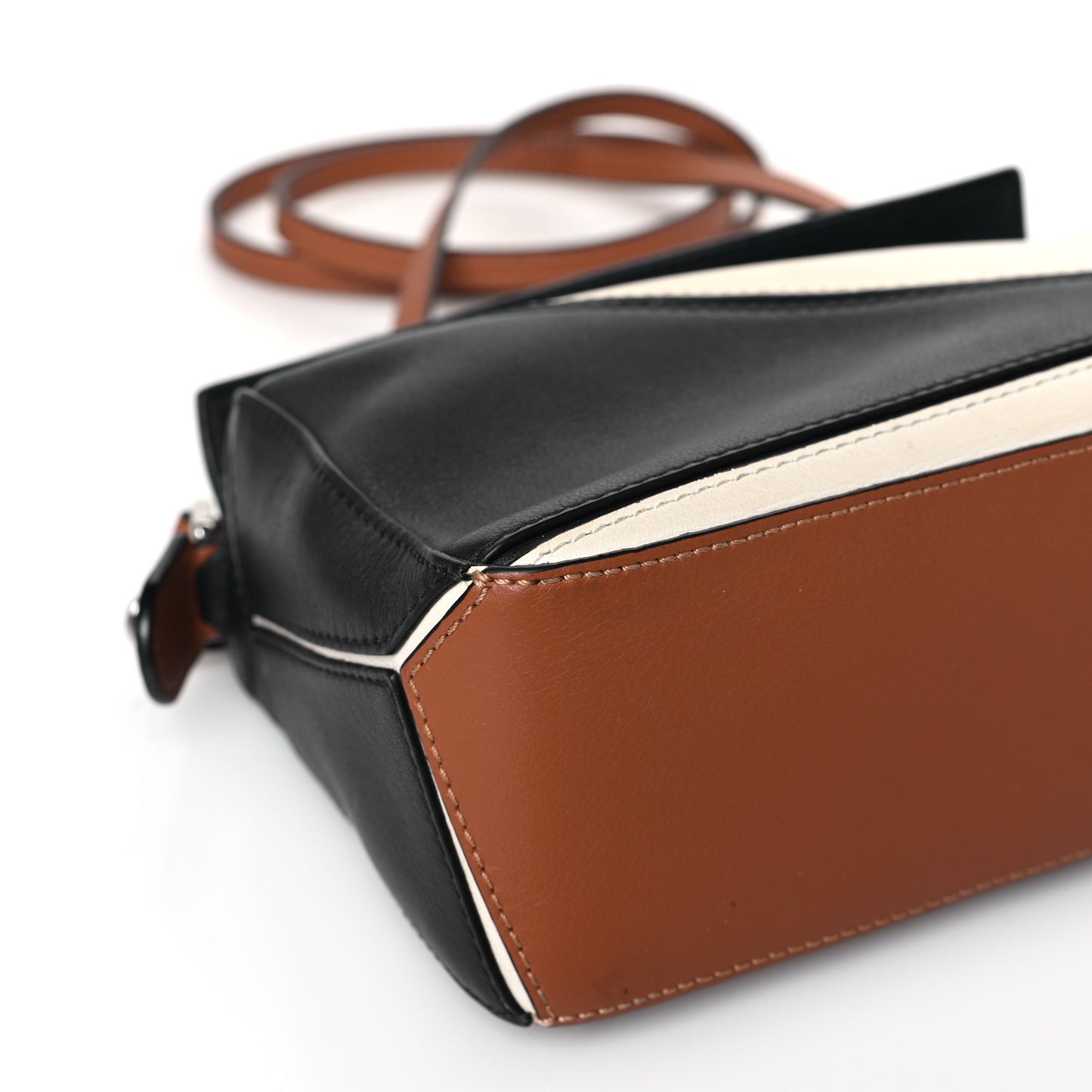 Calfskin Mini Puzzle Bag Deep Blue Soft White