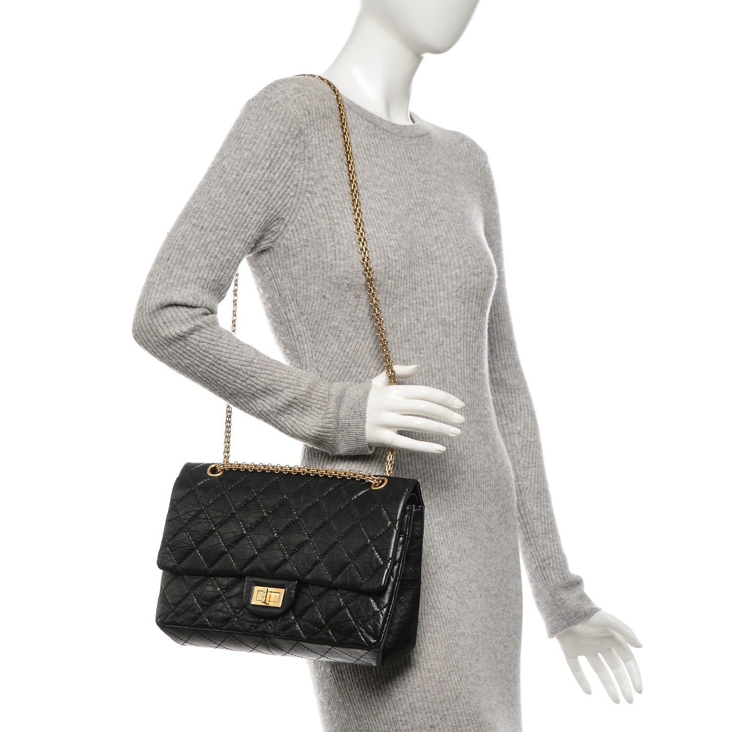 Chanel Aged Calfskin Quilted 2.55 Reissue 227 Flap Black 2 of 7