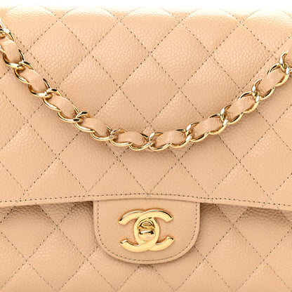 Chanel Caviar Quilted Medium Double Flap Beige 8 of 14