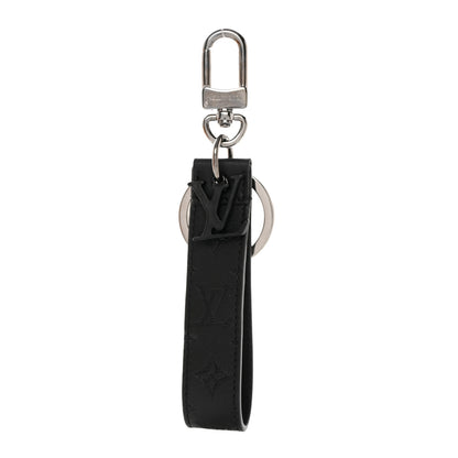Louis Vuitton Calfskin LV Shape Dragonne Bag Charm Key Holder Black 1 of 5