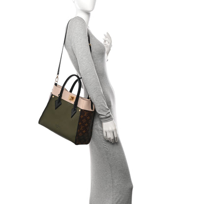 Louis Vuitton Calfskin Monogram On My Side MM Laurier Green Toffee Latte Beige 2 of 9