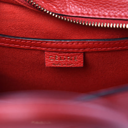 Celine Drummed Calfskin Nano Luggage Coquelicot 7 of 13