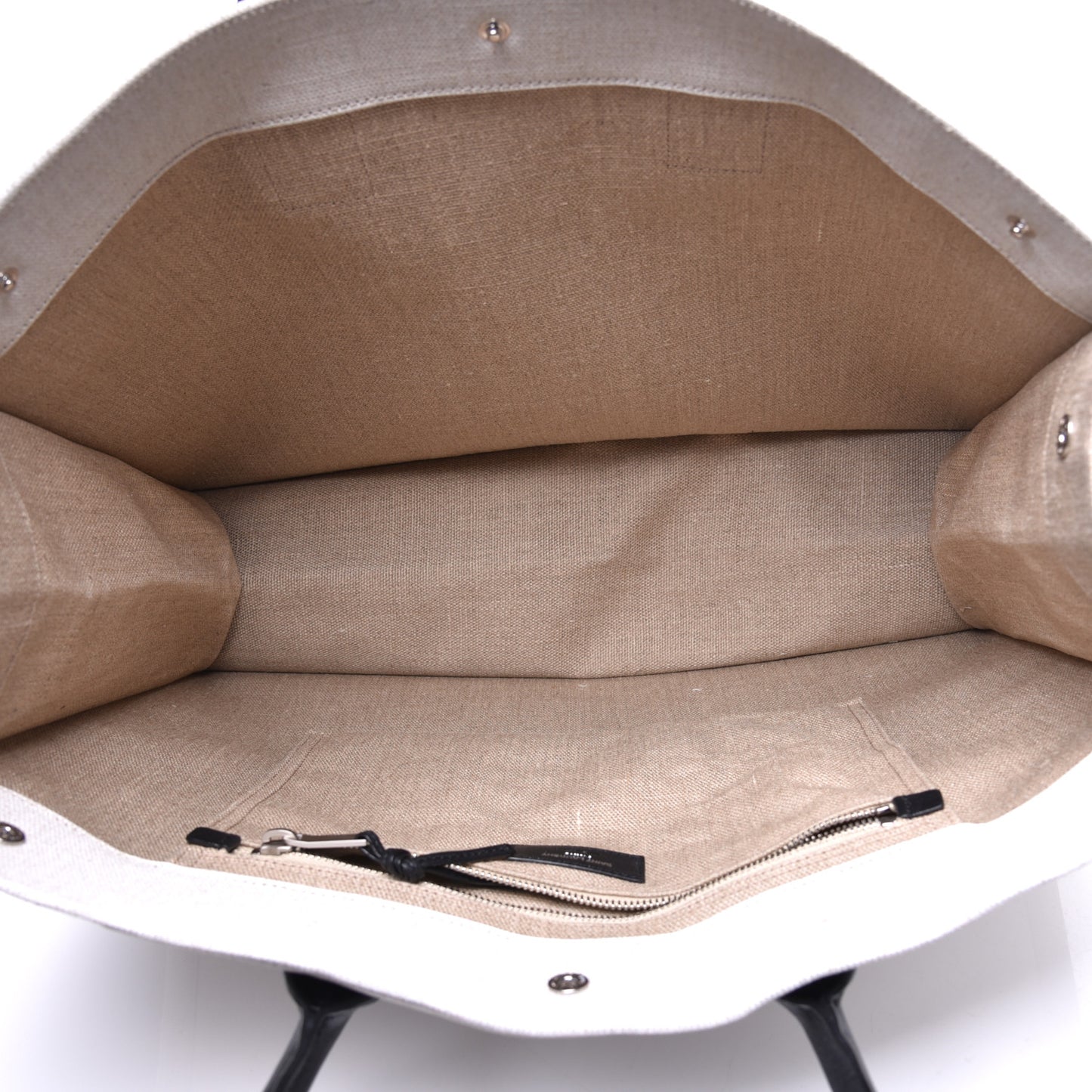 Linen Calfskin Rive Gauche Tote Optic White