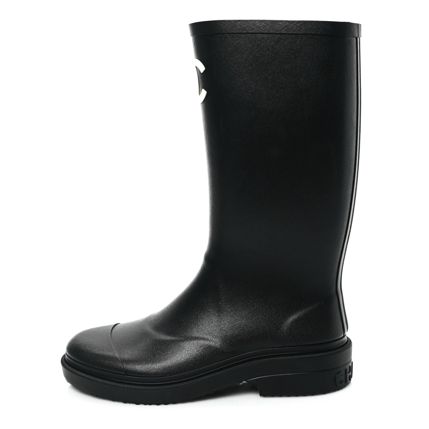 Chanel Caoutchouk CC High Boots 36 Black 1 of 8