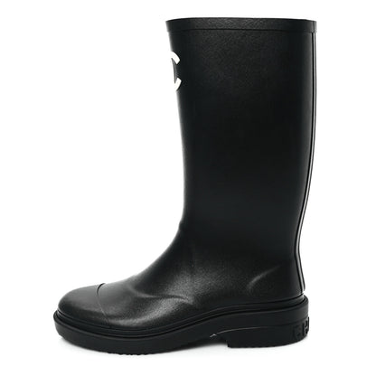 Chanel Caoutchouk CC High Boots 36 Black 1 of 8