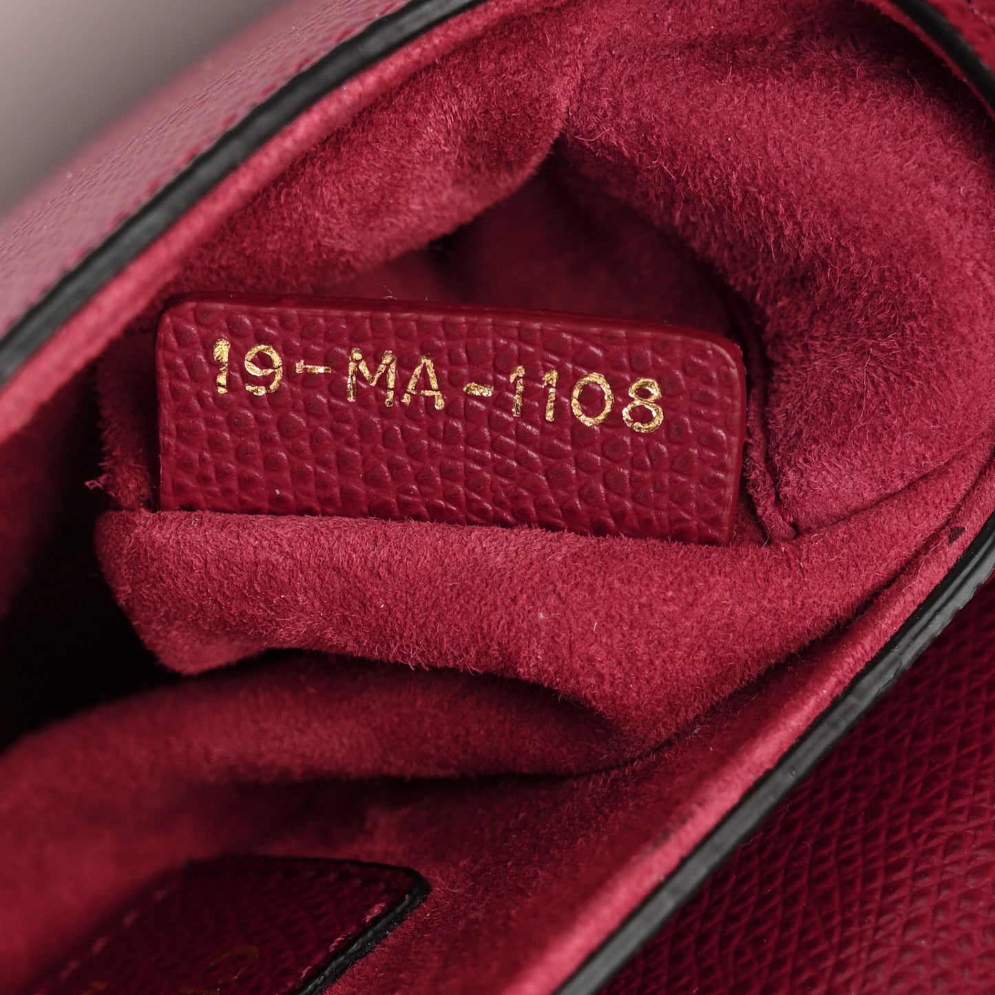 Grained Calfskin Mini Saddle Bag Red
