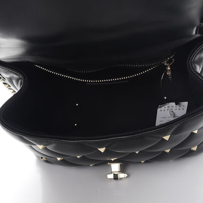 Valentino Garavani Lambskin VLTN Print Candystud Top Handle Bag Black 5 of 7