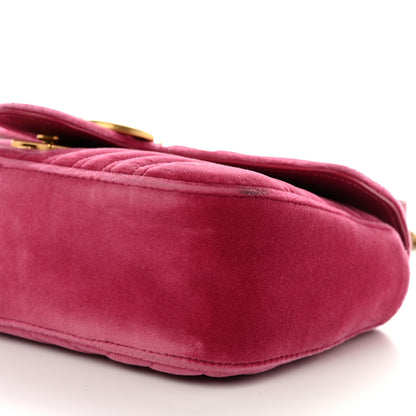 Gucci Velvet Matelasse Small GG Marmont Shoulder Bag Light Raspberry Rose 10 of 11