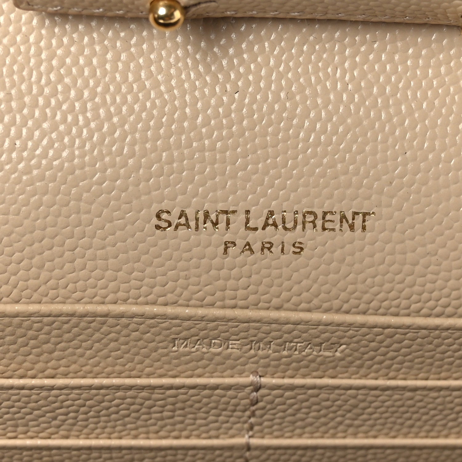 Saint Laurent Grain De Poudre Matelasse Chevron Monogram Chain Wallet Nude Powder 6 of 9
