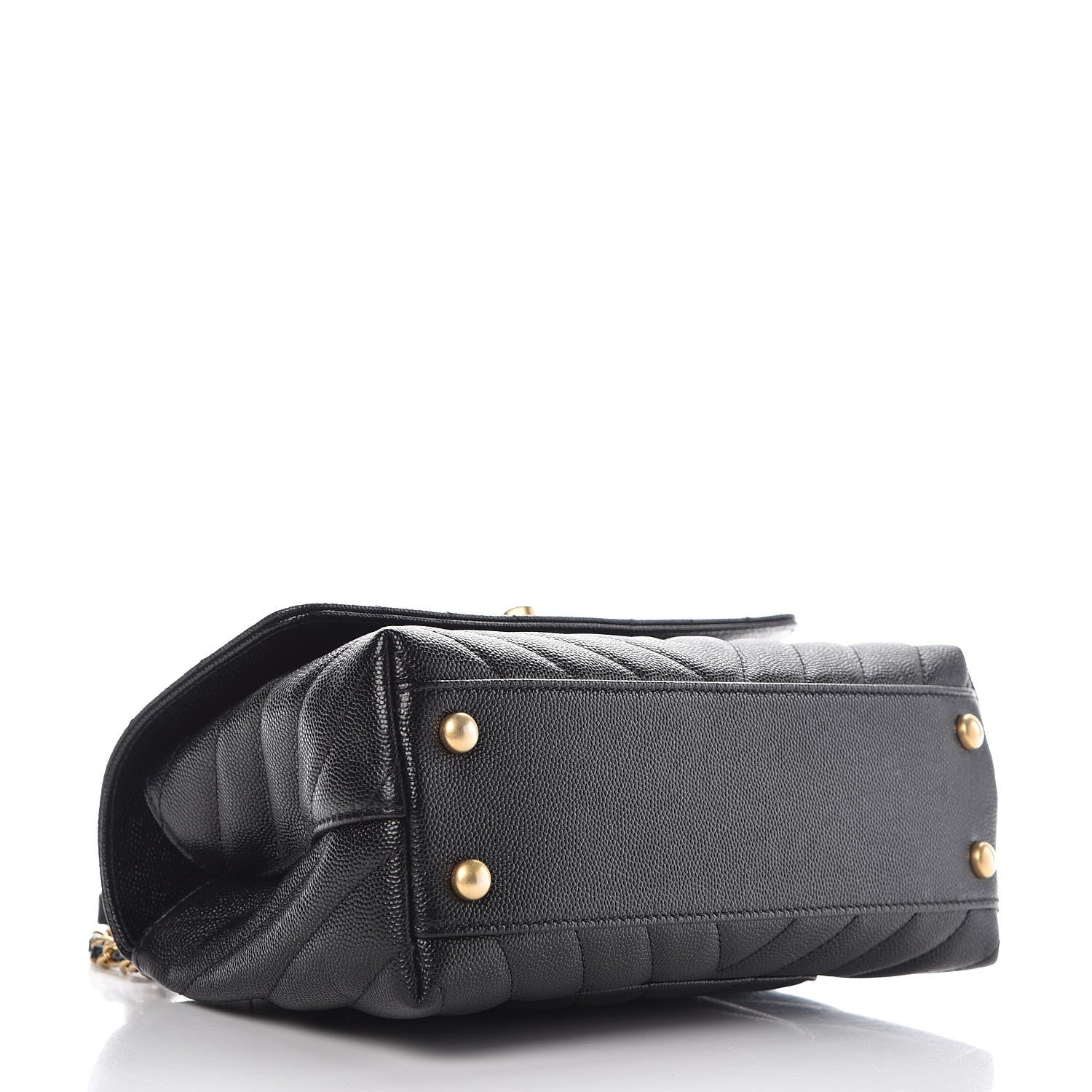Chanel Caviar Chevron Quilted Mini Coco Handle Flap Black 4 of 8