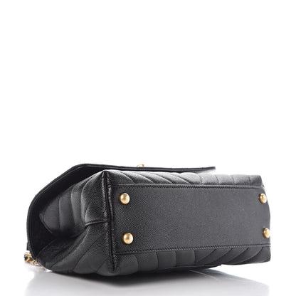 Chanel Caviar Chevron Quilted Mini Coco Handle Flap Black 4 of 8