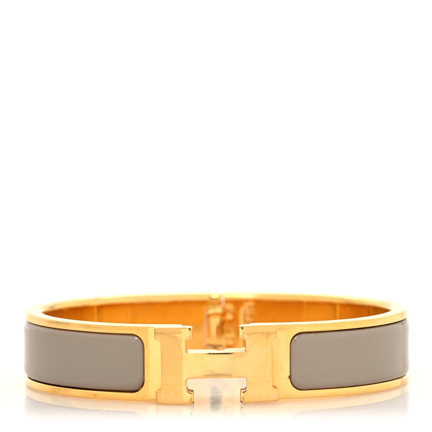 Hermes Enamel Narrow Clic Clac H Bracelet PM Marron Glace 1 of 5