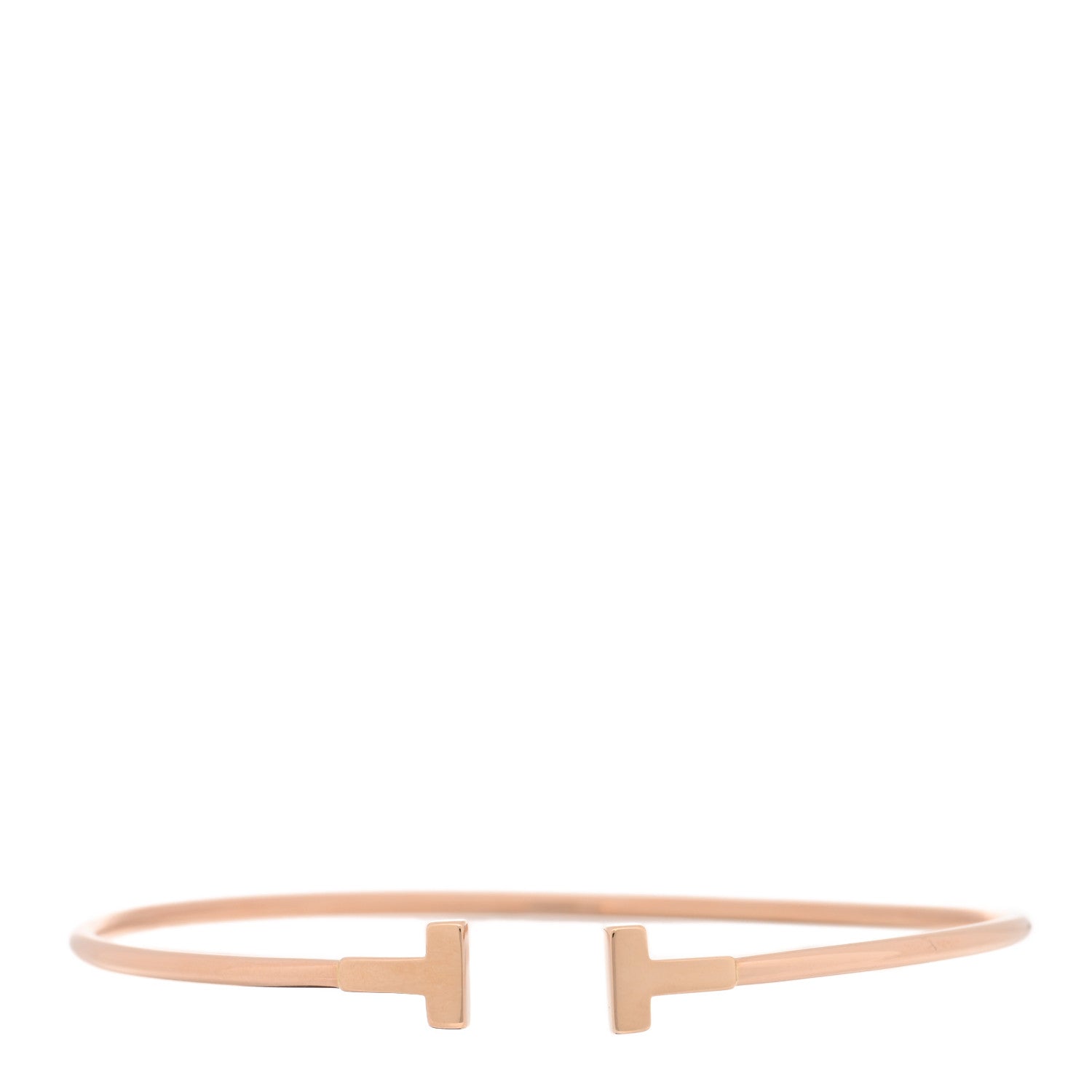 Tiffany 18K Rose Gold Narrow T Wire Bracelet 1 of 4