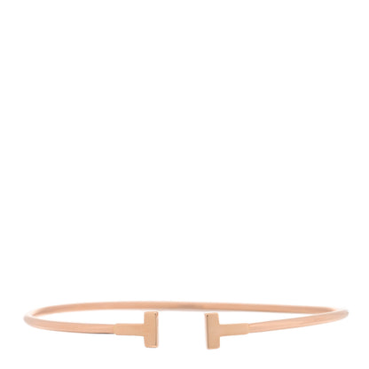 Tiffany 18K Rose Gold Narrow T Wire Bracelet 1 of 4