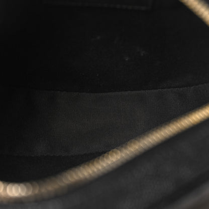 Saint Laurent Grain De Poudre Matelasse Chevron Quilted Round Vinyle Camera Bag Black 5 of 10