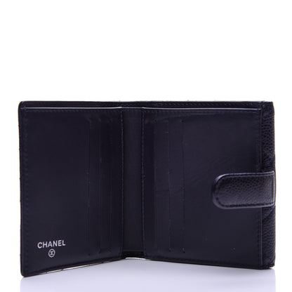 Chanel Caviar Quilted Compact French Flap Wallet Dark Blue 5 of 11