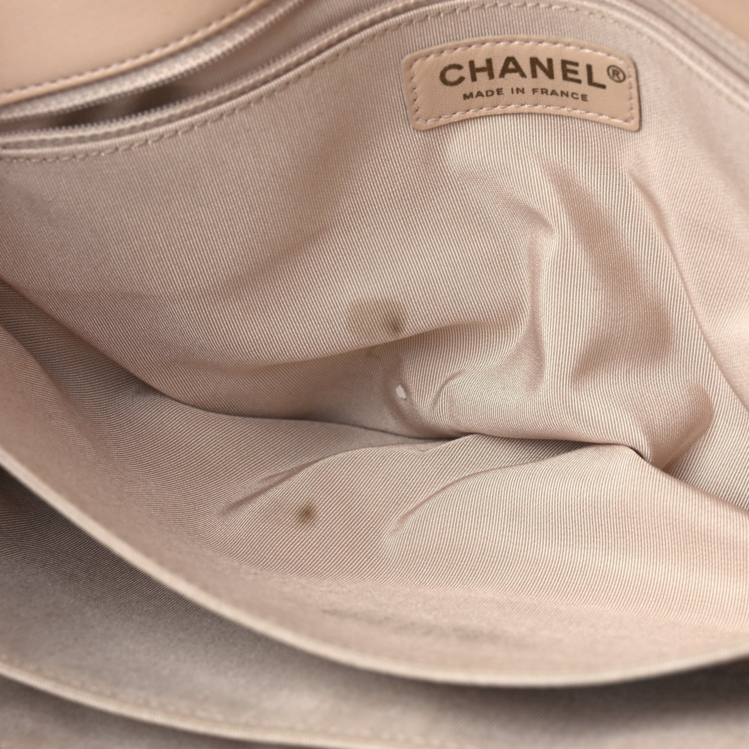 Chanel Patent Goatskin Quilted 3 Pocket Accordion Flap Beige 7 of 13