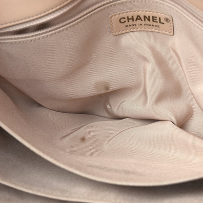 Chanel Patent Goatskin Quilted 3 Pocket Accordion Flap Beige 7 of 13