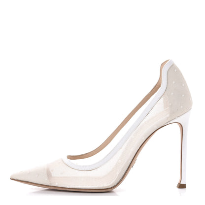 Christian Dior Mesh Plumetis Tulle D-Moi Pumps 39.5 White 1 of 10