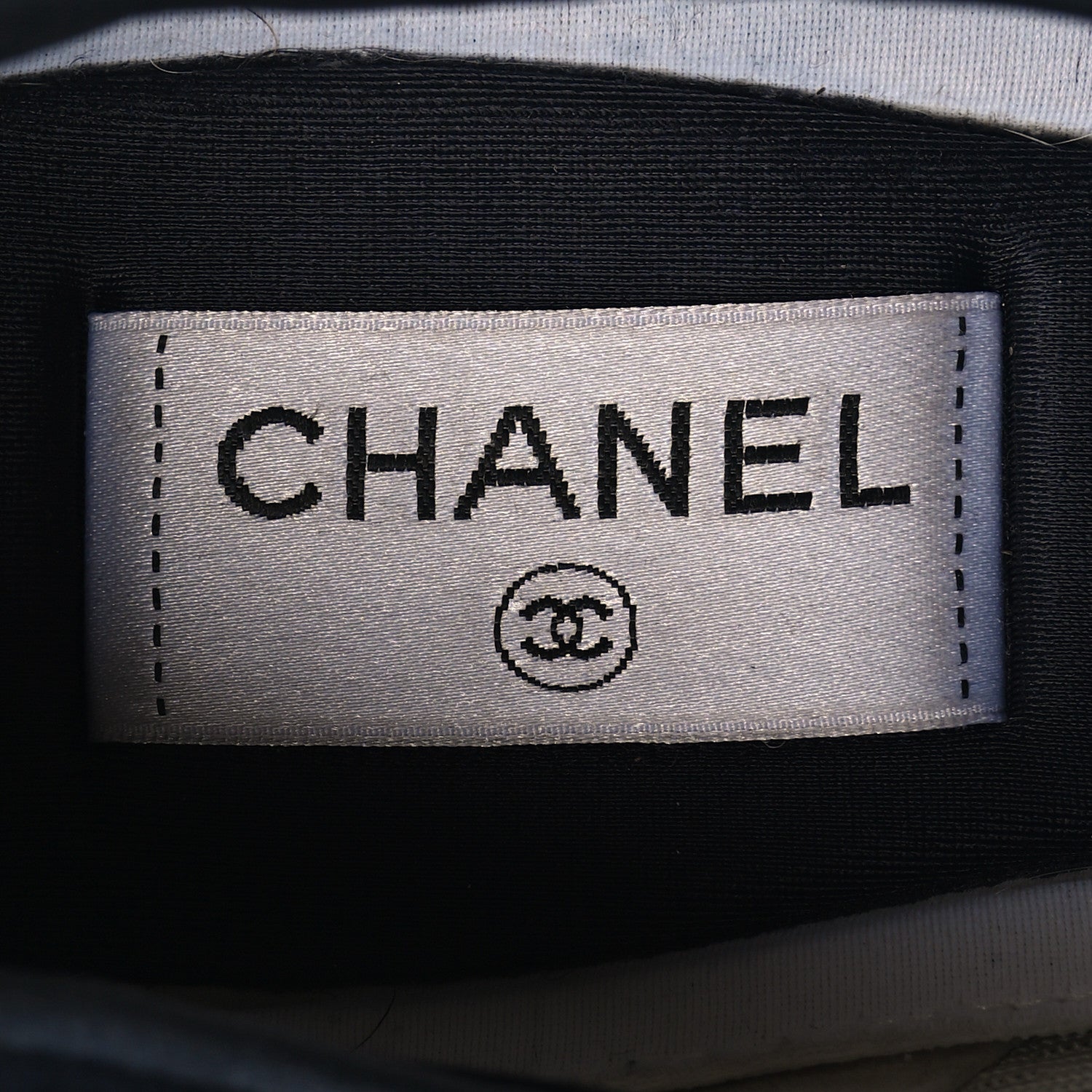 Chanel Fabric Suede Kidskin CC Sneakers 41 Dark Navy White 9 of 9