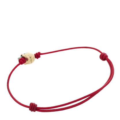 David Yurman 18K Yellow Gold Skull Cord Bracelet Red 2 of 3