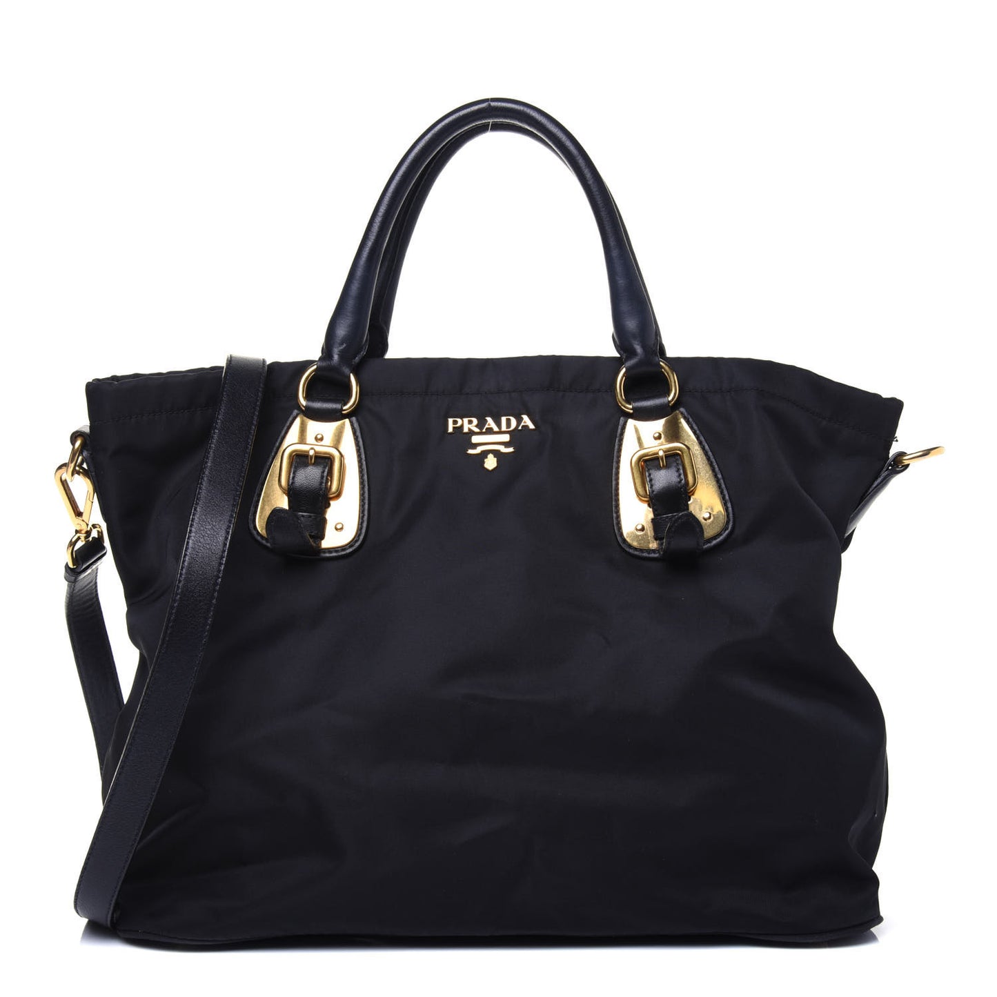 Tessuto Nylon Soft Calf Tote Black
