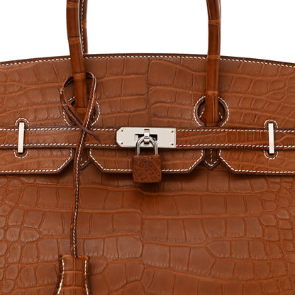 Hermes Matte Alligator Birkin 35 Fauve 8 of 11