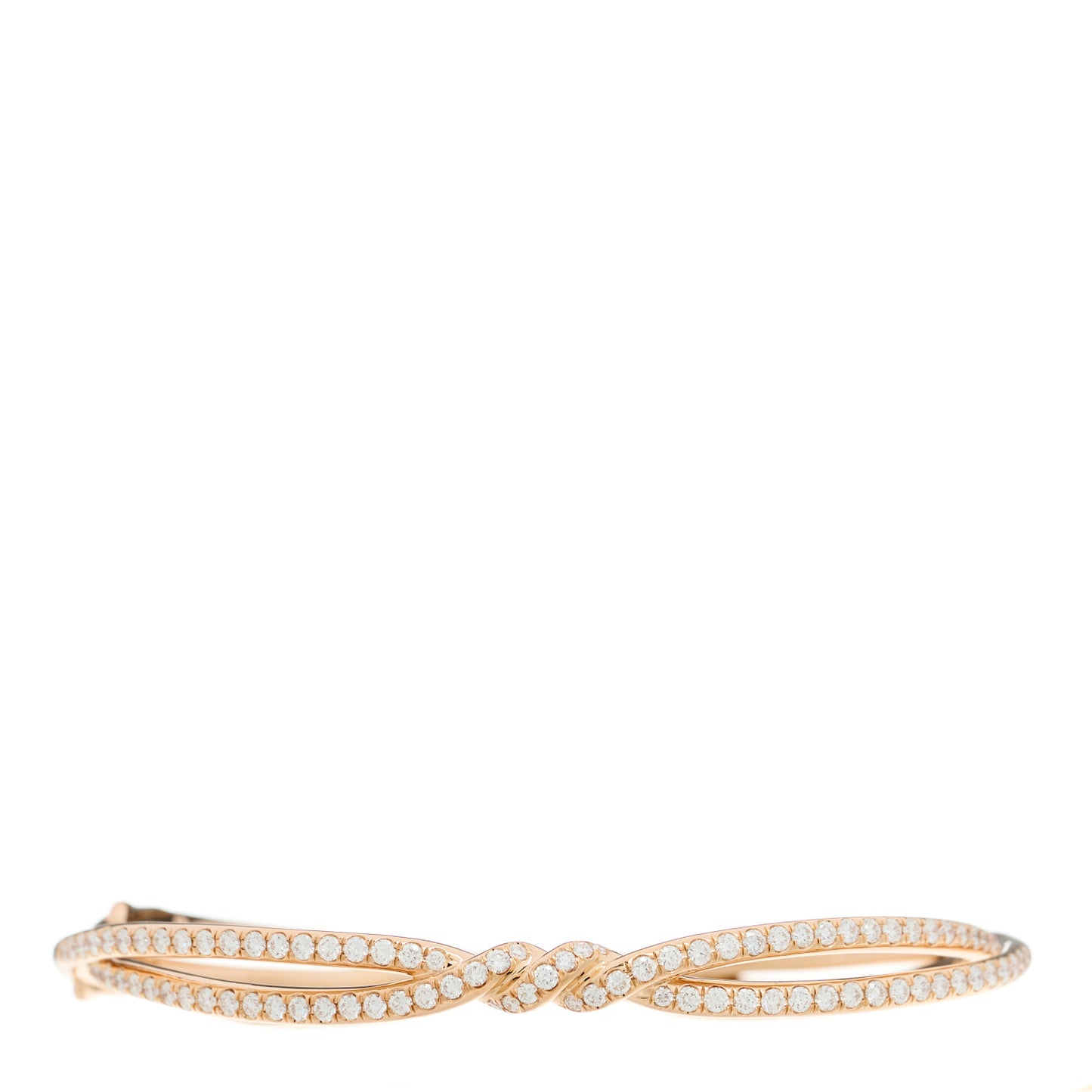18K Rose Gold Diamond Continuance Twist Pave Bracelet