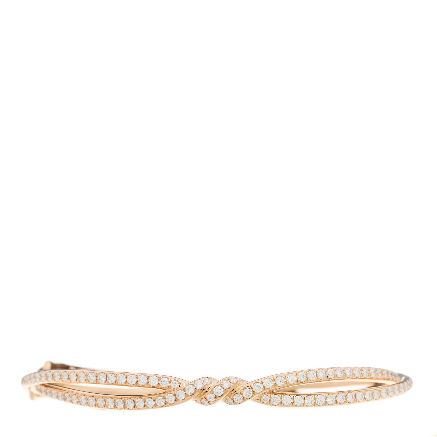 David Yurman 18K Rose Gold Diamond Continuance Twist Pave Bracelet 1 of 4