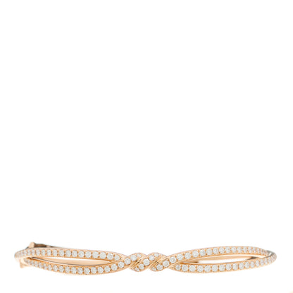 David Yurman 18K Rose Gold Diamond Continuance Twist Pave Bracelet 1 of 4