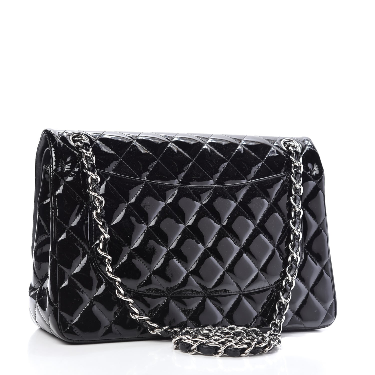 Chanel Patent Quilted Jumbo Double Flap Black 3 of 10
