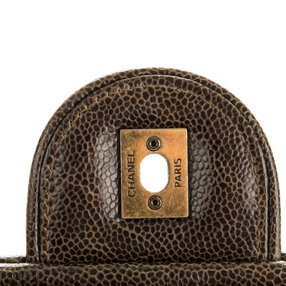 Chanel Crumpled Caviar Quilted Large Shiva Flap Brown 8 of 8