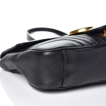 Gucci Calfskin Matelasse Medium GG Marmont Shoulder Bag Black 8 of 16