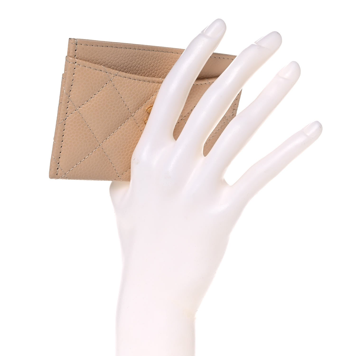 Chanel Caviar Quilted Card Holder Beige 2 of 9