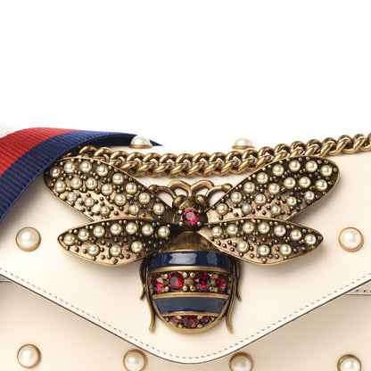 Gucci Nappa Pearl Studded Mini Queen Margaret Broadway Shoulder Bag Mystic White 12 of 13