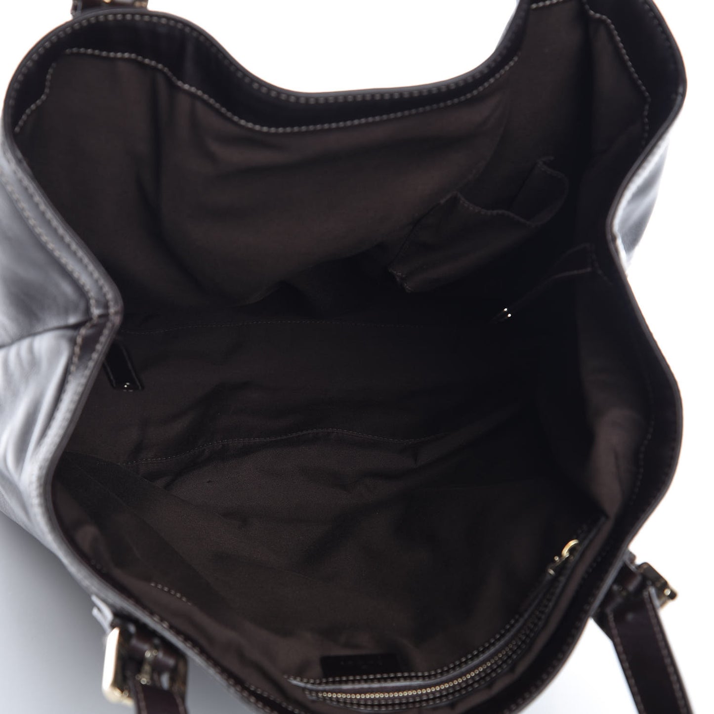 Calfskin Large Britt Shoulder Bag Dark Brown