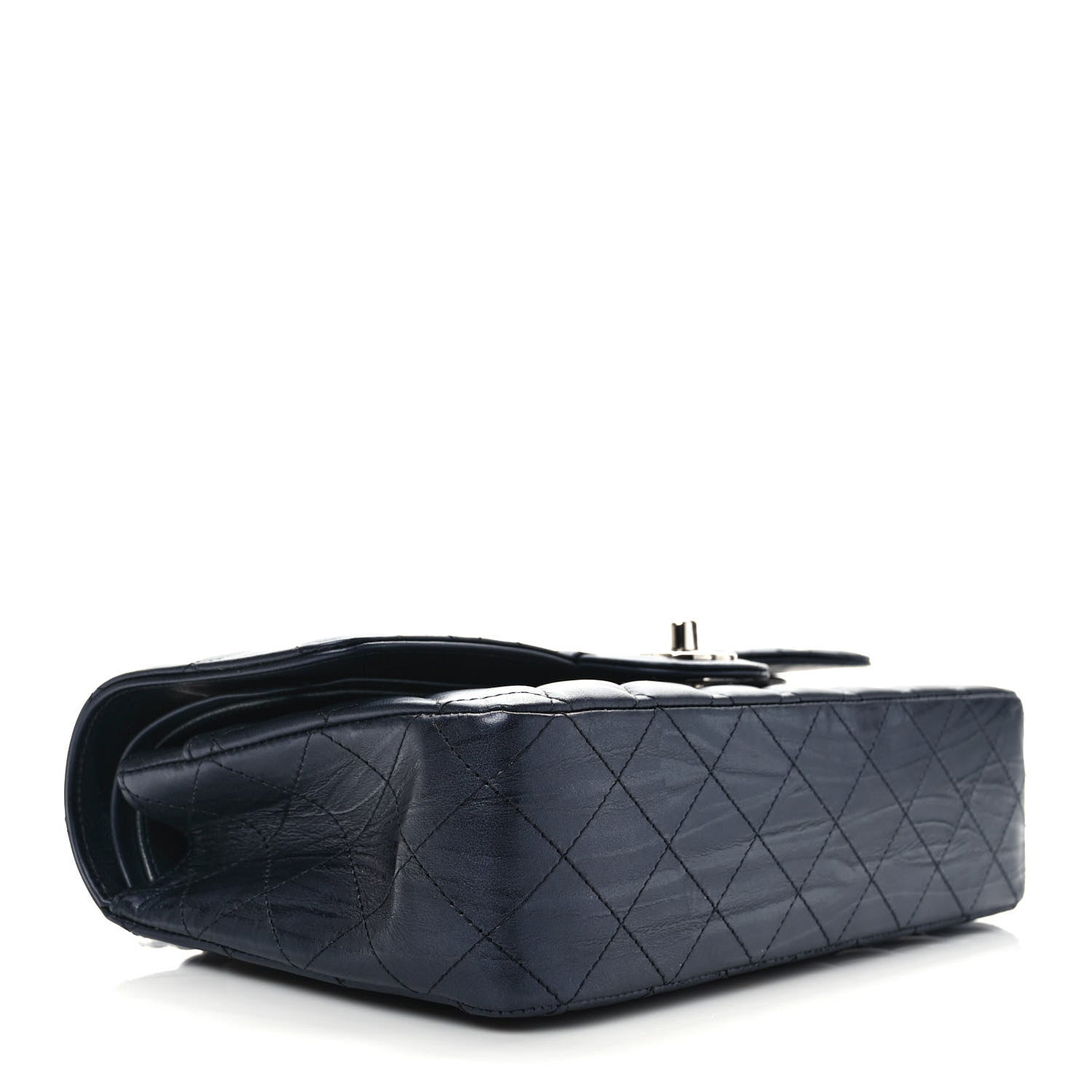 Chanel Metallic Calfskin Quilted Medium Double Flap Charcoal 4 of 10