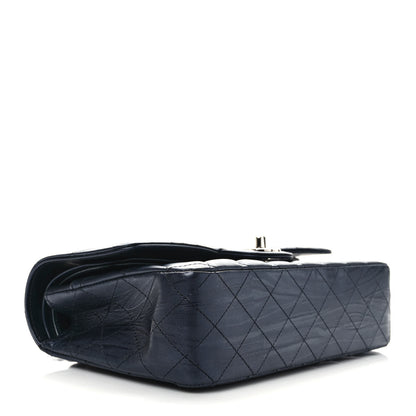 Chanel Metallic Calfskin Quilted Medium Double Flap Charcoal 4 of 10