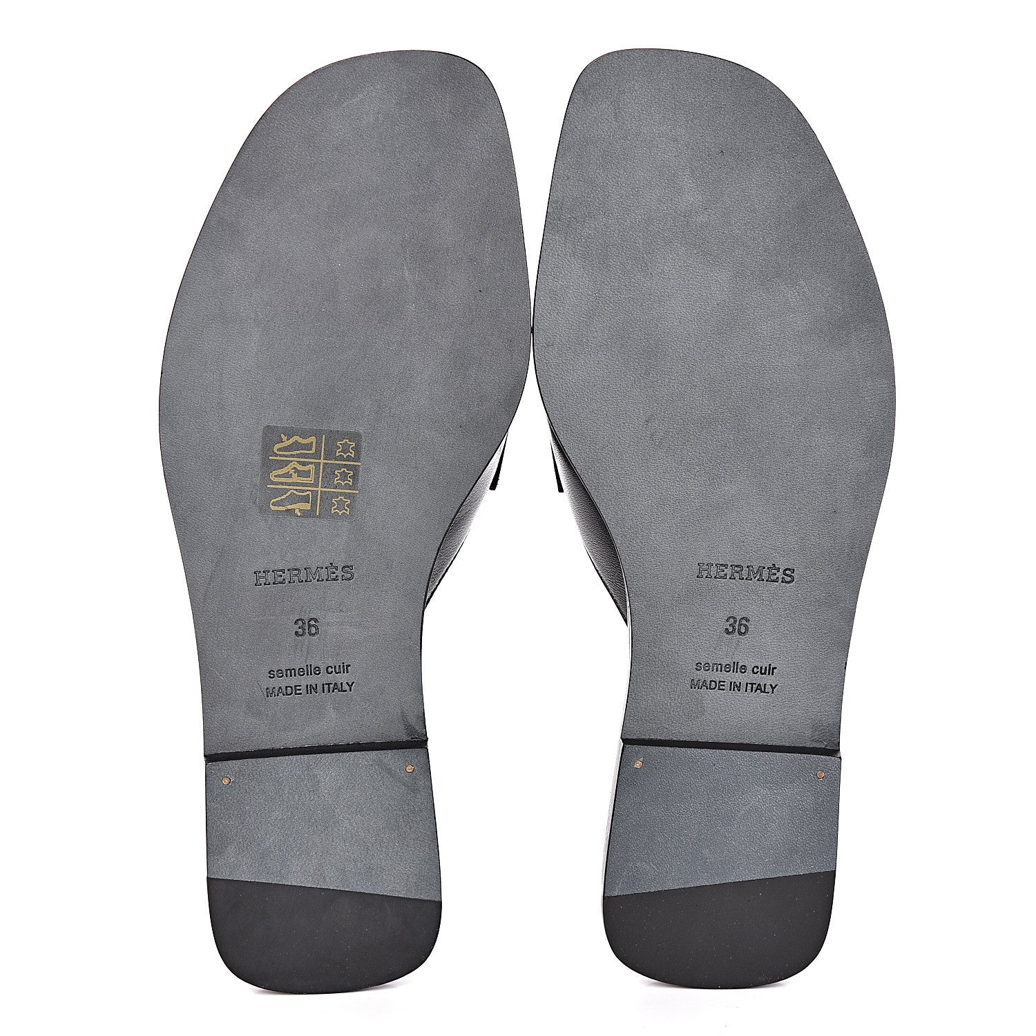 Hermes Goatskin Auteuil Sandals 36 Black 5 of 9