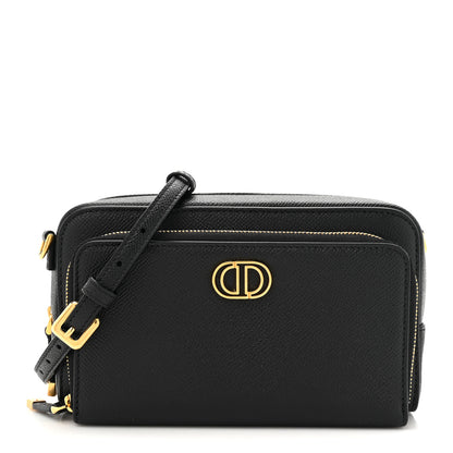 Christian Dior Grained Calfskin Caro Double Pouch Black 1 of 10