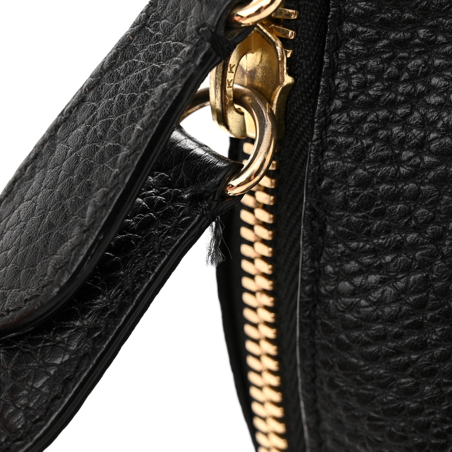 London Grainy Calfskin Medium Greenwood Bowling Bag Black