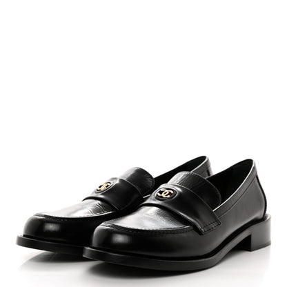 Chanel Calfskin CC Moccasin Loafers 40 Black 3 of 9