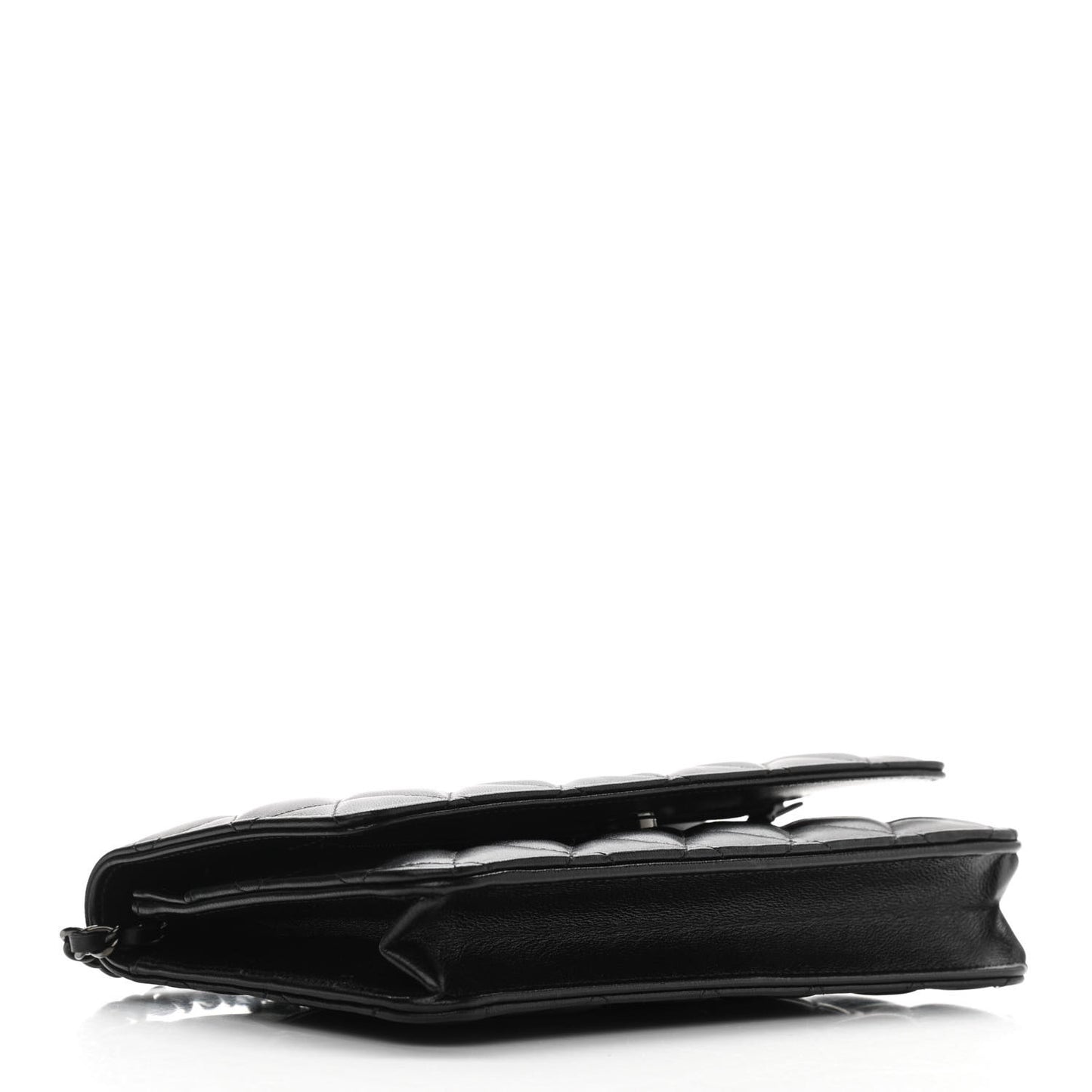 Lambskin Quilted Wallet On Chain WOC So Black