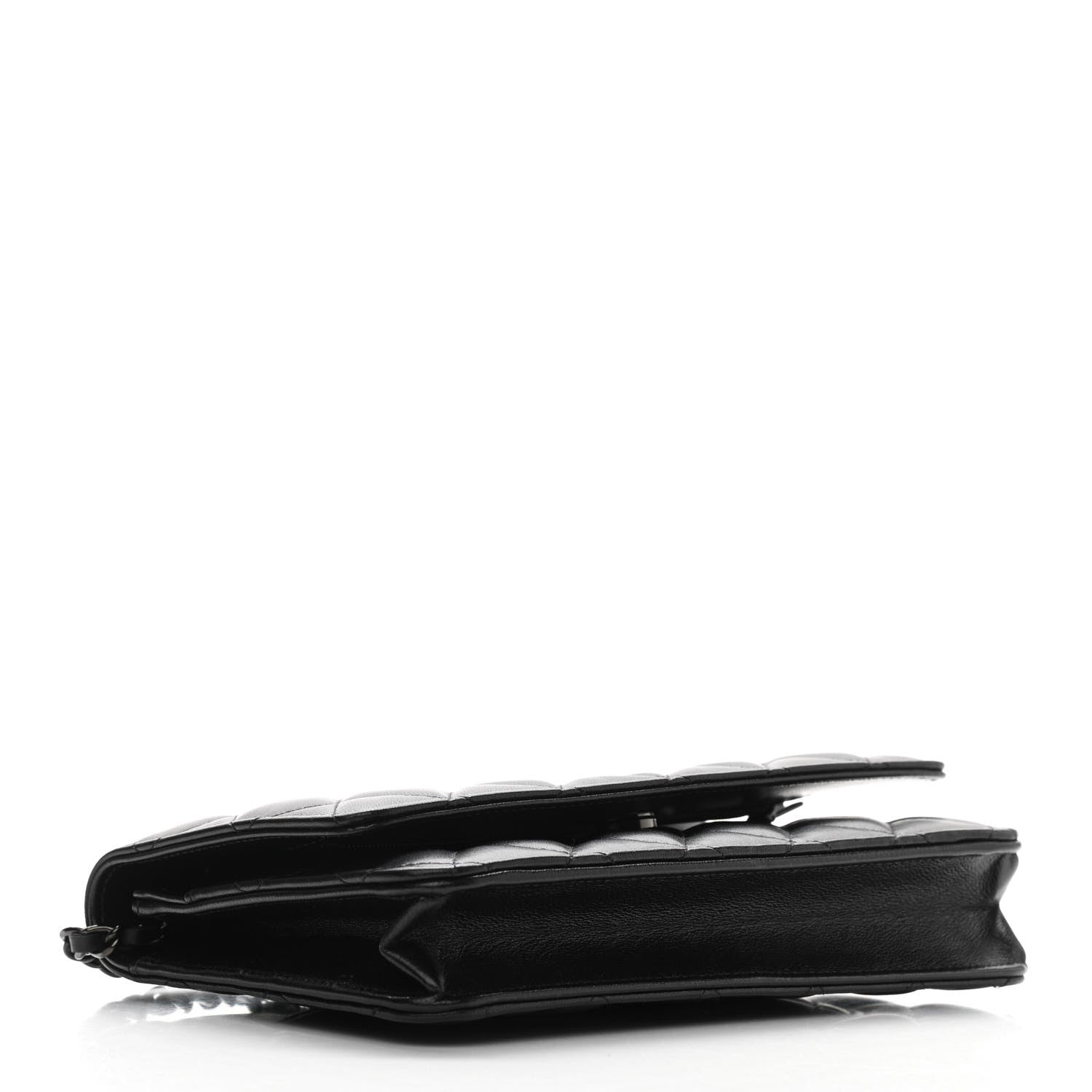 Chanel Lambskin Quilted Wallet On Chain WOC So Black 4 of 14