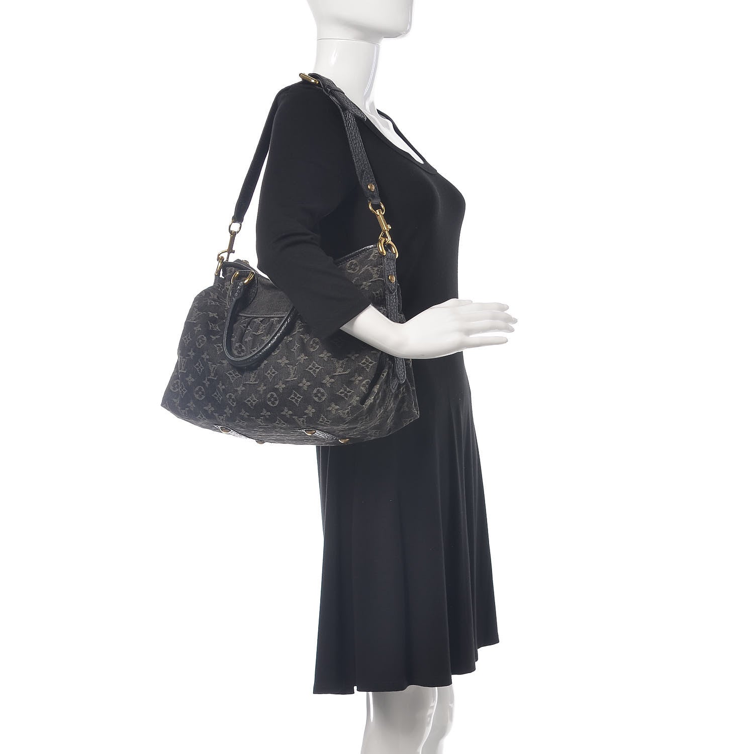 Louis Vuitton Denim Neo Cabby MM Black 2 of 9