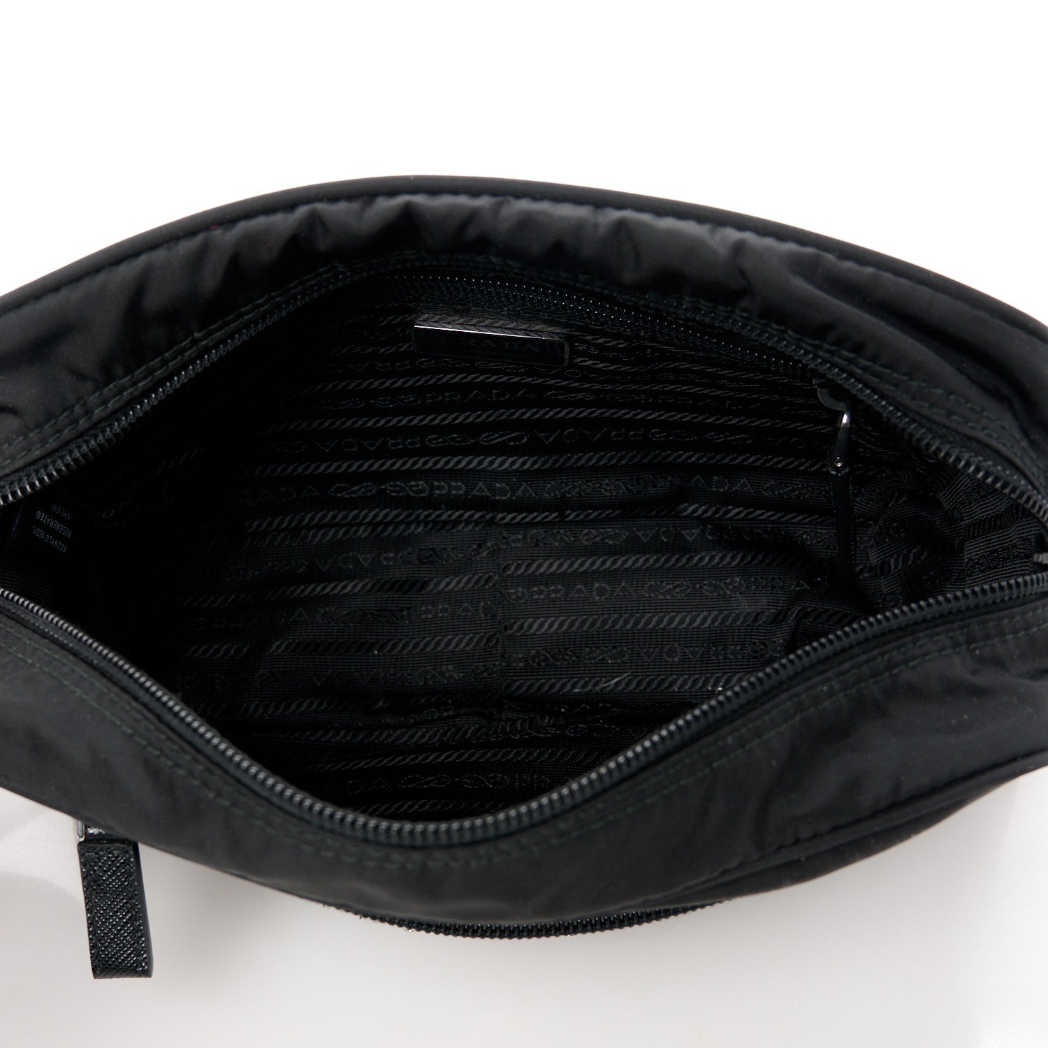 Prada Re-Nylon Vela Saffiano Pocket Double Zip Shoulder Bag Black 5 of 12