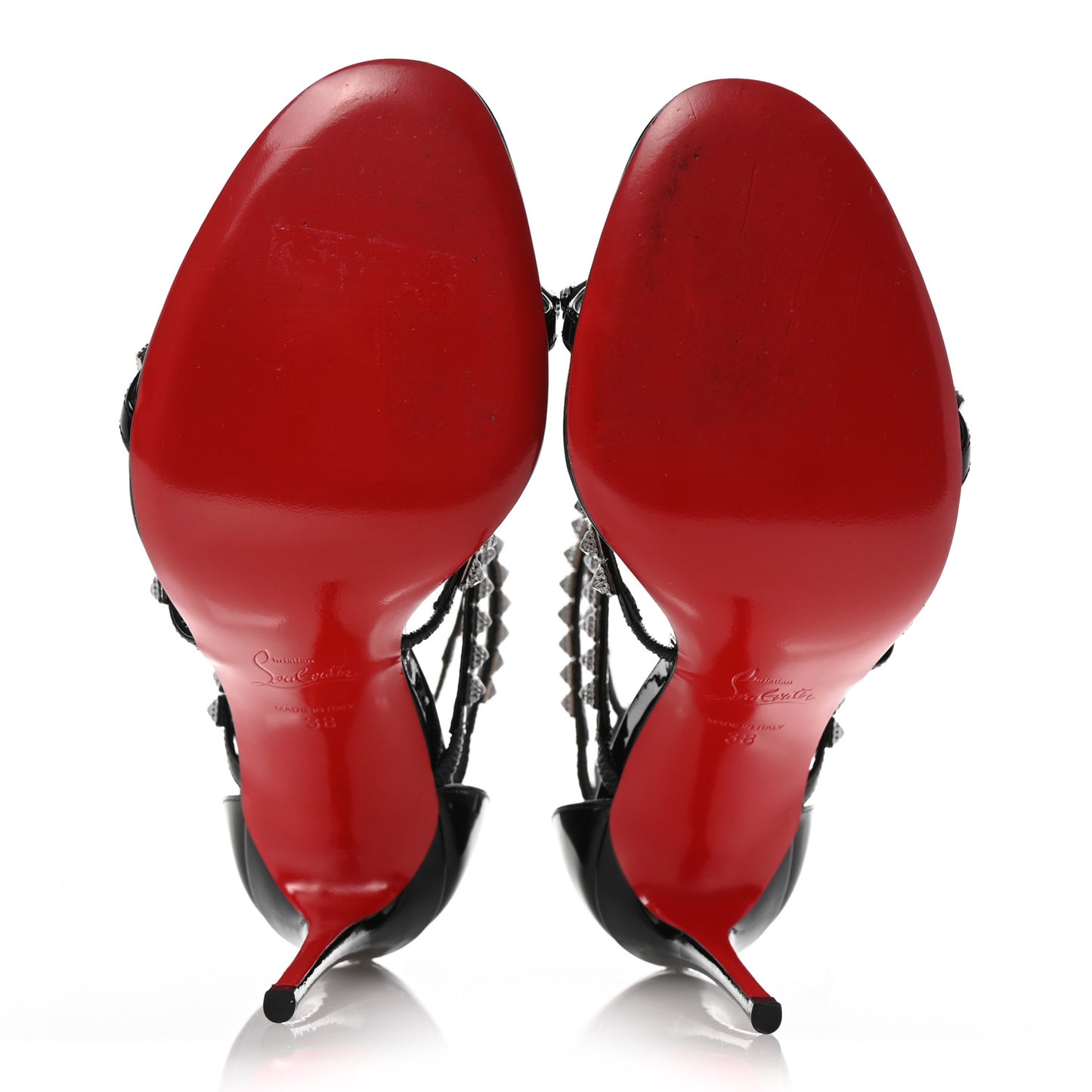 Patent Forever Girl 100 Studded Sandals 38 Black