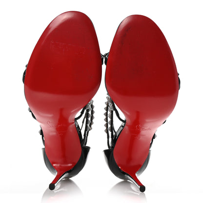 Christian Louboutin Patent Forever Girl 100 Studded Sandals 38 Black 6 of 9